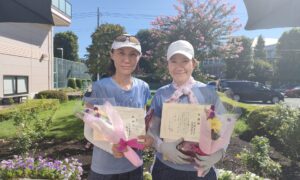 第2184回　緑ヶ丘テニスガーデン　女子ダブルス準優勝:西岡・高野ペア