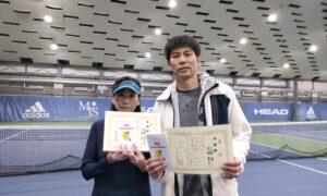 第296回　MTSテニスアリーナ三鷹　ナイターミックスダブルス準優勝:古瀬・小山田ペア