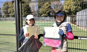 第3回　小金井公園テニスコート　女子ダブルス優勝:若杉・河合ペア