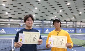 第300回　MTSテニスアリーナ三鷹　ナイター男子ダブルス準優勝:鹿子島・山本選手