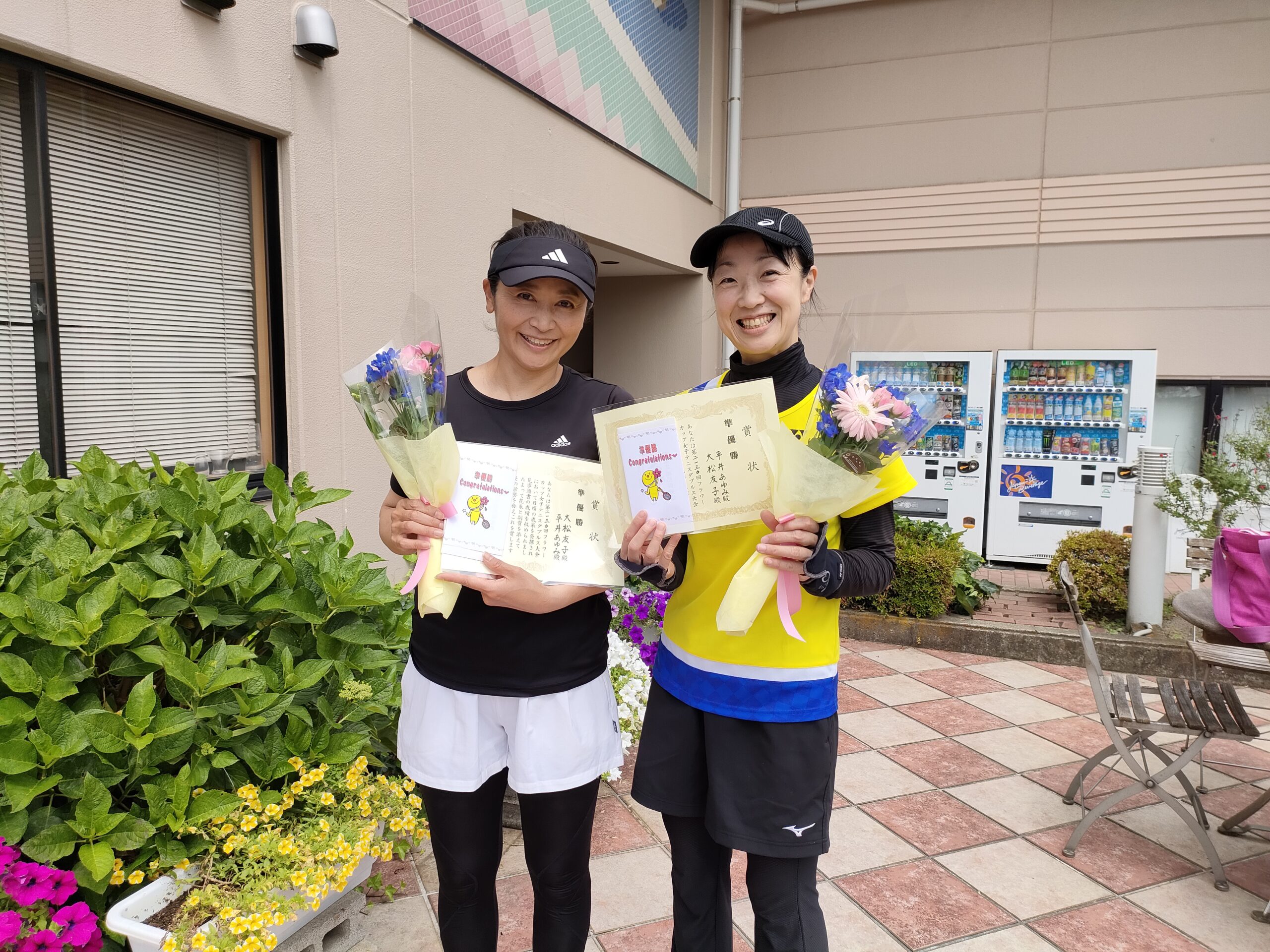 第2130回　緑ヶ丘テニスガーデン　女子ダブルス準優勝:大松・平井ペア
