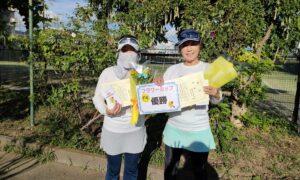 第2187回　桜台テニスクラブ　女子ダブルス優勝:黒田・関谷ペア