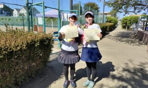 第2202回　善福寺公園テニスクラブ　女子ダブルス準優勝:菅・隅田ペア