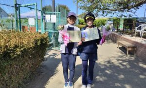 第2202回　善福寺公園テニスクラブ　女子ダブルス優勝:高倉・中川ペア