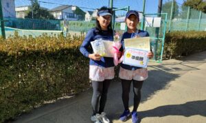 第2203回　善福寺公園テニスクラブ　女子ダブルス準優勝:櫻田・池田ペア
