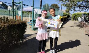 第2203回　善福寺公園テニスクラブ　女子ダブルス優勝:百瀬・西口ペア