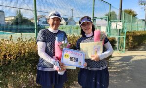 第2209回　善福寺公園テニスクラブ　女子ダブルス優勝:原・島津ペア