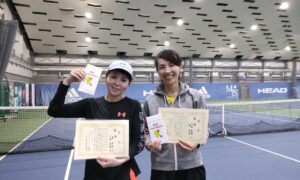 第309回　MTSテニスアリーナ三鷹　ナイター女子ダブルス優勝:東・下田ペア