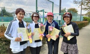 第2219回　善福寺公園テニスクラブ　女子ダブルスチーム戦優勝:『めえめえ』