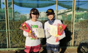 第2221回　関町ローンテニスクラブ　女子ダブルス優勝:榎本・坂下ペア
