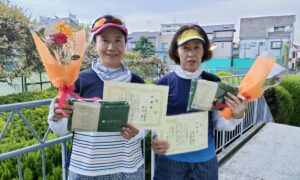 第2225回　桜台テニスクラブ　女子ダブルス準優勝:小俣・早川ペア