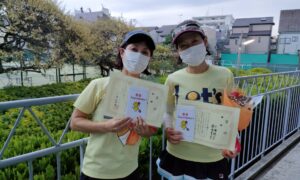 第2225回　桜台テニスクラブ　女子ダブルス優勝:藤巻・小幡ペア