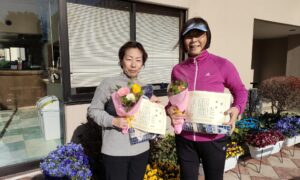 第2274回　緑ヶ丘テニスガーデン　女子ダブルス優勝:篠岡・小倉ペア