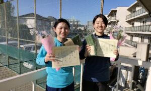 第2283回　関町ローンテニスクラブ　女子ダブルス準優勝:滝・新田ペア