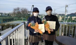 第2292回　善福寺公園テニスクラブ　女子ダブルス準優勝:藤野・澤本ペア