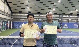第310回　MTSテニスアリーナ三鷹　ナイター男子ダブルス準優勝:中丸・小幡ペア