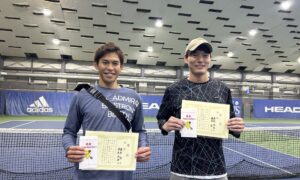 第313回　MTSテニスアリーナ三鷹　ナイター男子ダブルス優勝:藤原・渡辺ペア