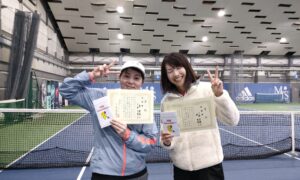 第315回　MTSテニスアリーナ三鷹　ナイター女子ダブルス準優勝:東・下田ペア