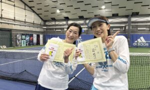 第319回　MTSテニスアリーナ三鷹　ナイター女子ダブルス準優勝:古瀬・高梨ペア