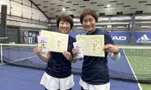 第319回　MTSテニスアリーナ三鷹　ナイター女子ダブルス優勝:佐伯・矢ケ崎ペア