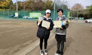 第2235回　桜田倶楽部 東京テニスカレッジ　女子ダブルス準優勝:鴨志田・間沢ペア