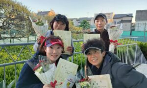 第2236回　桜台テニスクラブ　女子ダブルスチーム戦優勝:『サイとアライグマ』