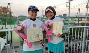 第2241回　善福寺公園テニスクラブ　女子ダブルス準優勝:藤田・内田ペア