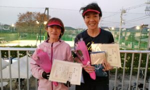 第2242回　善福寺公園テニスクラブ　女子ダブルス準優勝:丸山・古山ペア