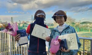 第2263回　善福寺公園テニスクラブ　女子ダブルス準優勝:瀧本・鈴木ペア