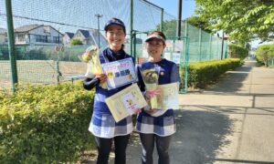 第2350回　善福寺公園テニスクラブ　女子ダブルス準優勝:曽我・福本ペア