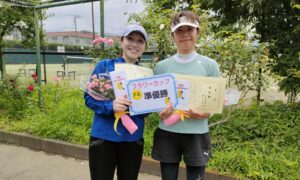 第2369回　桜台テニスクラブ　女子ダブルス準優勝:栗山・山本ペア