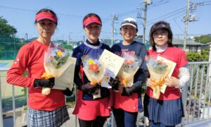 第2373回　善福寺公園テニスクラブ　女子ダブルスチーム戦優勝:「レッドドラゴン」チーム