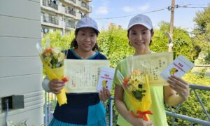 第2389回　桜台テニスクラブ　女子ダブルス準優勝:小田・横川ペア