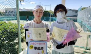 第2405回　関町ローンテニスクラブ　女子ダブルス準優勝:宍戸・平田ペア