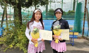 第2423回　サンライズテニススクール調布校　女子ダブルス優勝:藤澤・塚原ペア