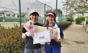 第2440回　善福寺公園テニスクラブ　女子ダブルス優勝:高倉・水口ペア