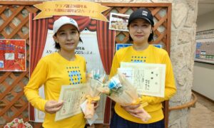 第2444回　緑ヶ丘テニスガーデン　女子ダブルス優勝:柿田・西田ペア