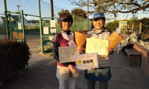 第2452回　善福寺公園テニスクラブ　女子ダブルス準優勝:井上・應武ペア