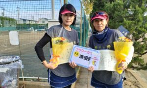 第2455回　関町ローンテニスクラブ　女子ダブルス準優勝:花田・垣屋ペア