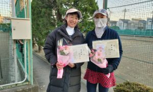 第2464回　関町ローンテニスクラブ　女子ダブルス準優勝:森村・長谷川ペア