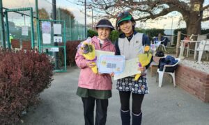 第2469回　善福寺公園テニスクラブ　女子ダブルス優勝:高比良・北山ペア