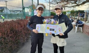 第2470回　善福寺公園テニスクラブ　女子ダブルス優勝:白石・佐々木ペア