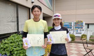 第3回　緑ヶ丘テニスガーデン　ミックスダブルス優勝:佐藤・徳永ペア
