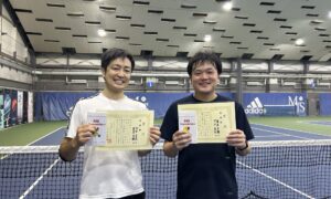 第324回　MTSテニスアリーナ三鷹　ナイター男子ダブルス準優勝:竹田・峯尾ペア