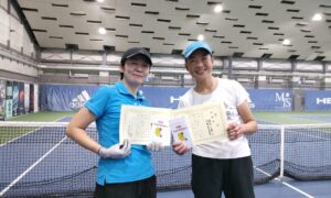 第326回　MTSテニスアリーナ三鷹　ナイター女子ダブルス準優勝:吹野・藤沢ペア