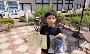 第65回　緑ヶ丘テニスガーデン　小学生男子10才以下シングルス準優勝:川崎慎一朗選手