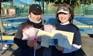 第2478回　サンライズテニススクール調布校　女子ダブルス優勝:齋藤・望月ペア