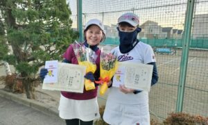 第2487回　関町ローンテニスクラブ　女子ダブルス準優勝:竹之内・吉田ペア