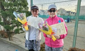 第2486回　関町ローンテニスクラブ　女子ダブルス優勝:渡部・細谷ペア