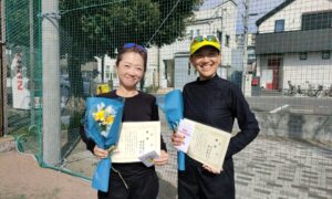 第2312回　南町田インターナショナルテニスカレッジ　女子ダブルス優勝:宮本・池田ペア